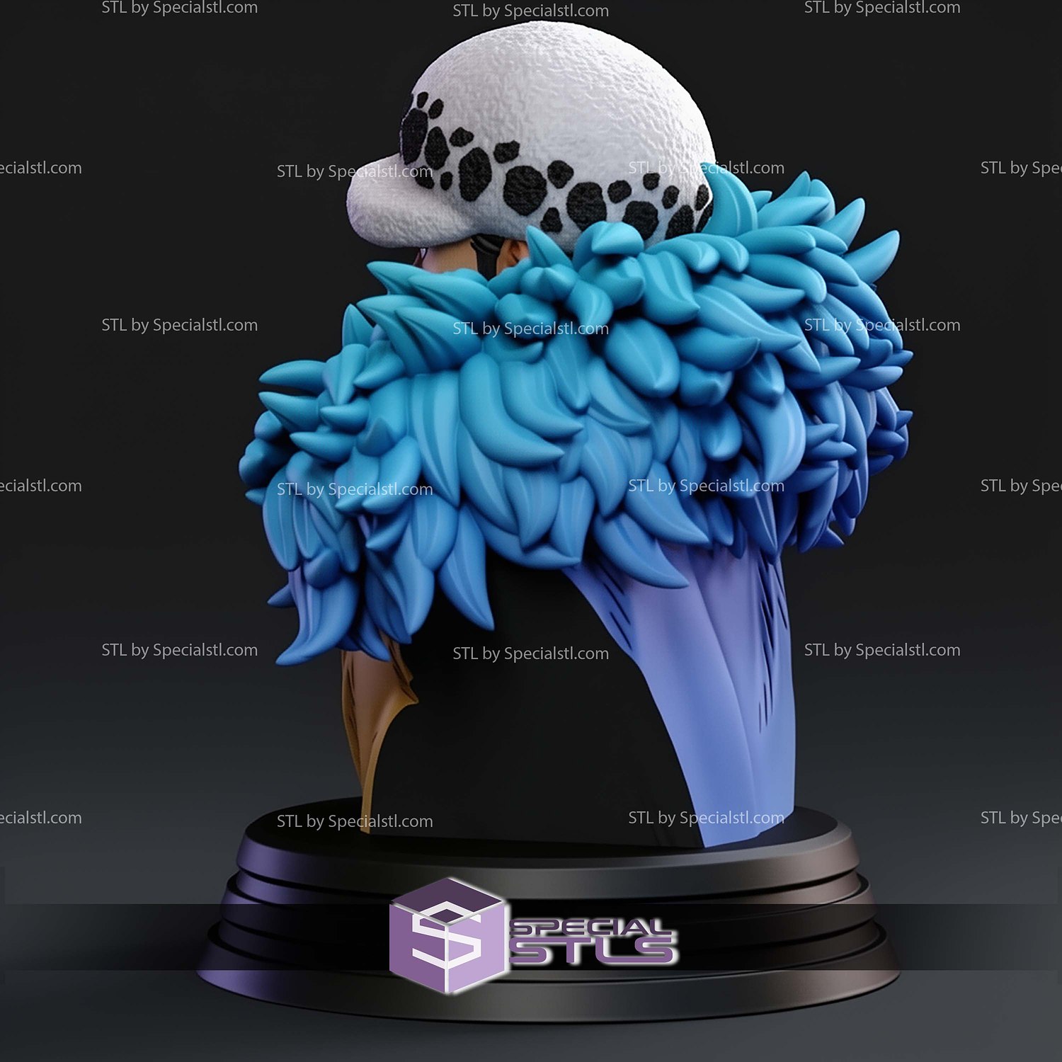 Trafalgar Law Bust STL Files 3D Model — view 3