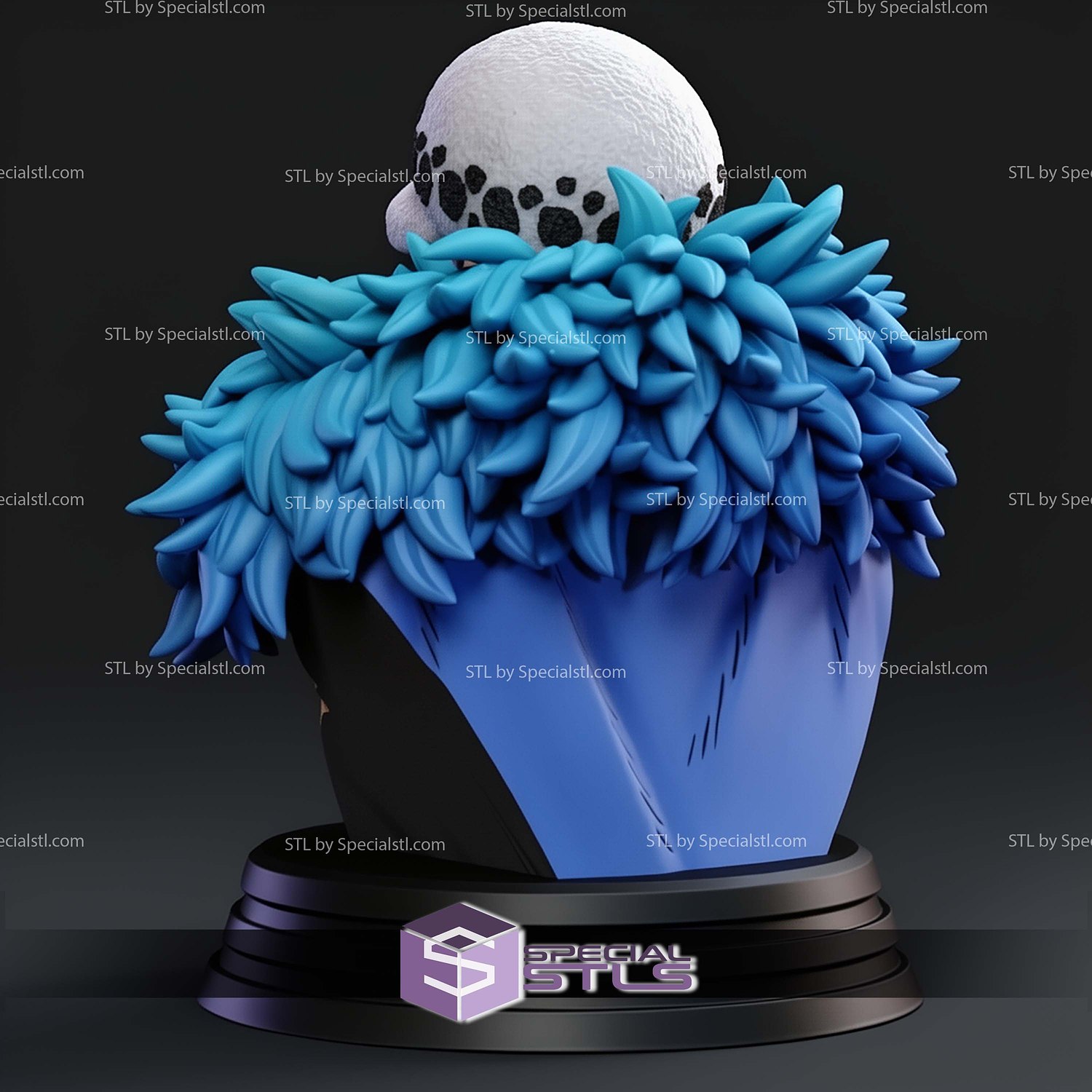 Trafalgar Law Bust STL Files 3D Model — view 7