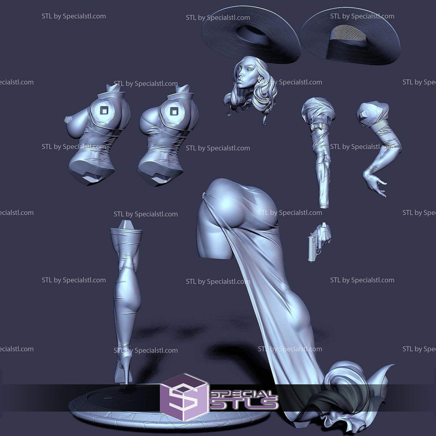 Madame Mirage 3D Model Sculpture STL Model — view 3