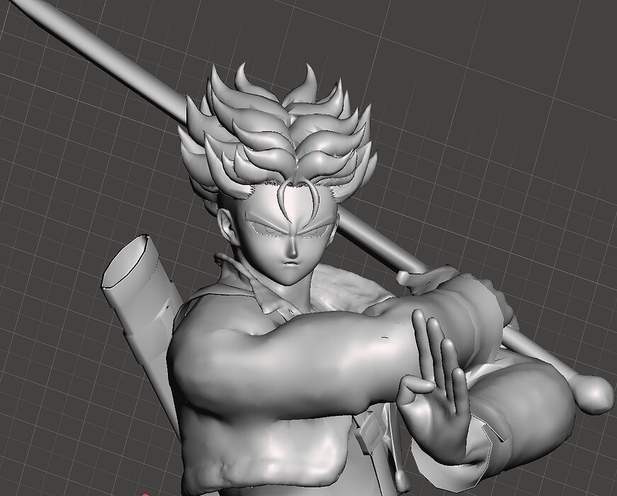 DRAGON BALL CHARACTER FUTURE TRUNK 3D STL Model — view 3