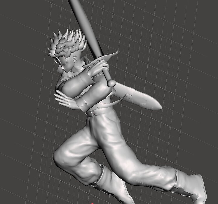 DRAGON BALL CHARACTER FUTURE TRUNK 3D STL Model — view 4