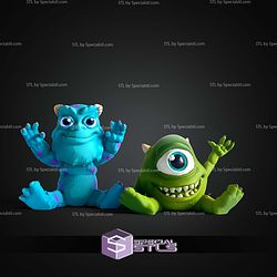 Super Basic STL Monsters Inc Mike Wazowski MultiColor 3D Model
