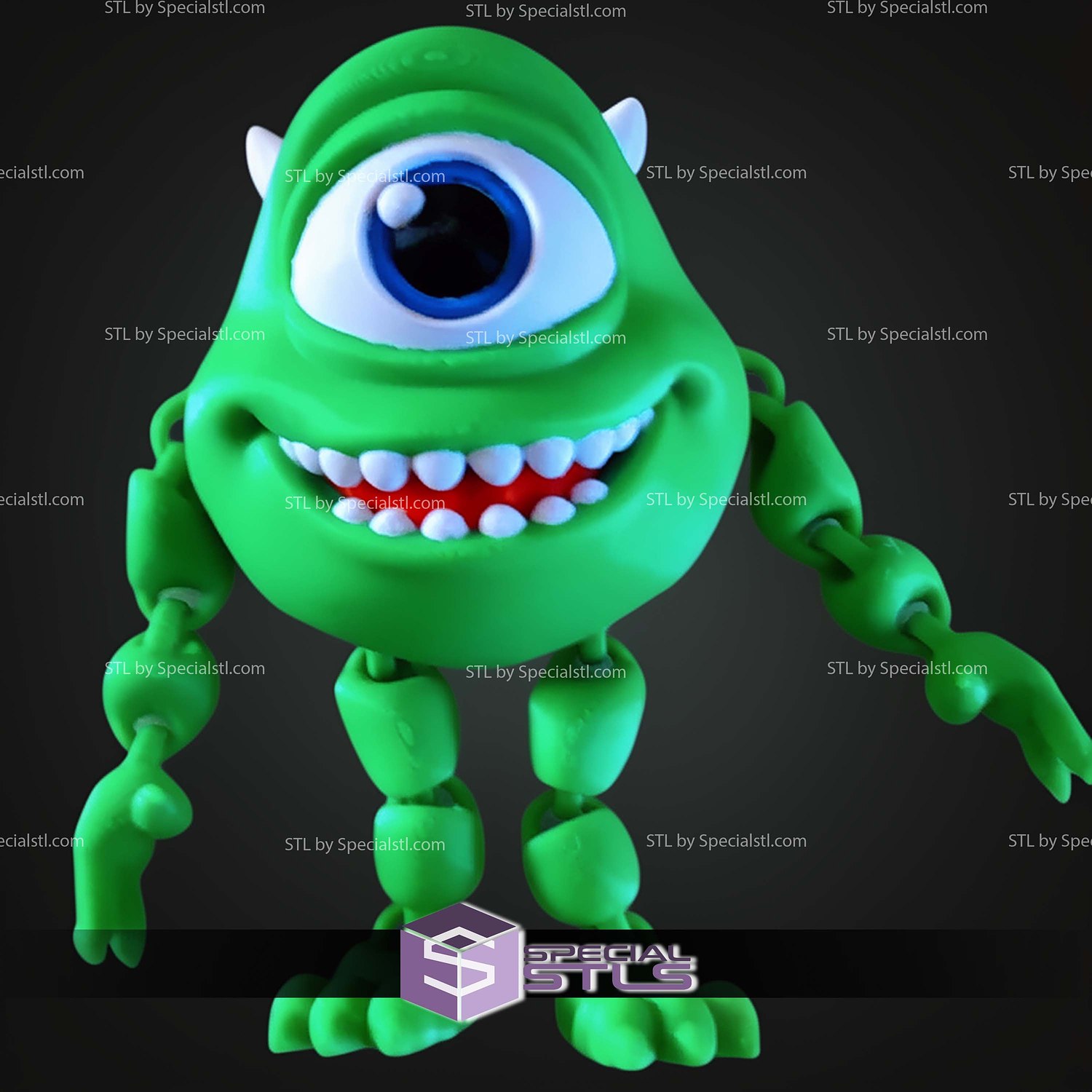 Super Basic STL Monsters Inc Mike Wazowski MultiColor 3D Model — view 2