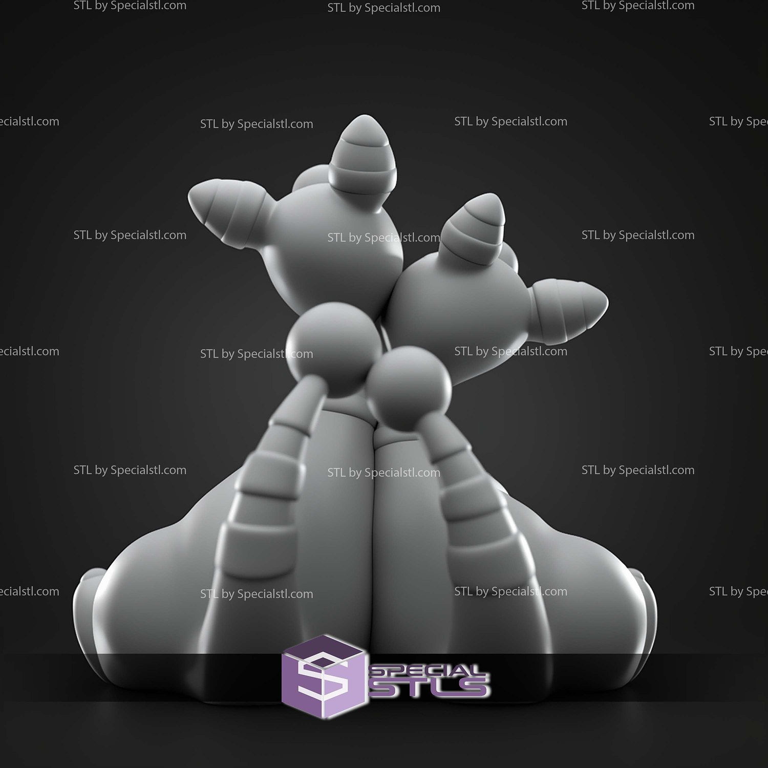 Basic Pokemon Collection Ampharos Pair 3D STL Model — view 3