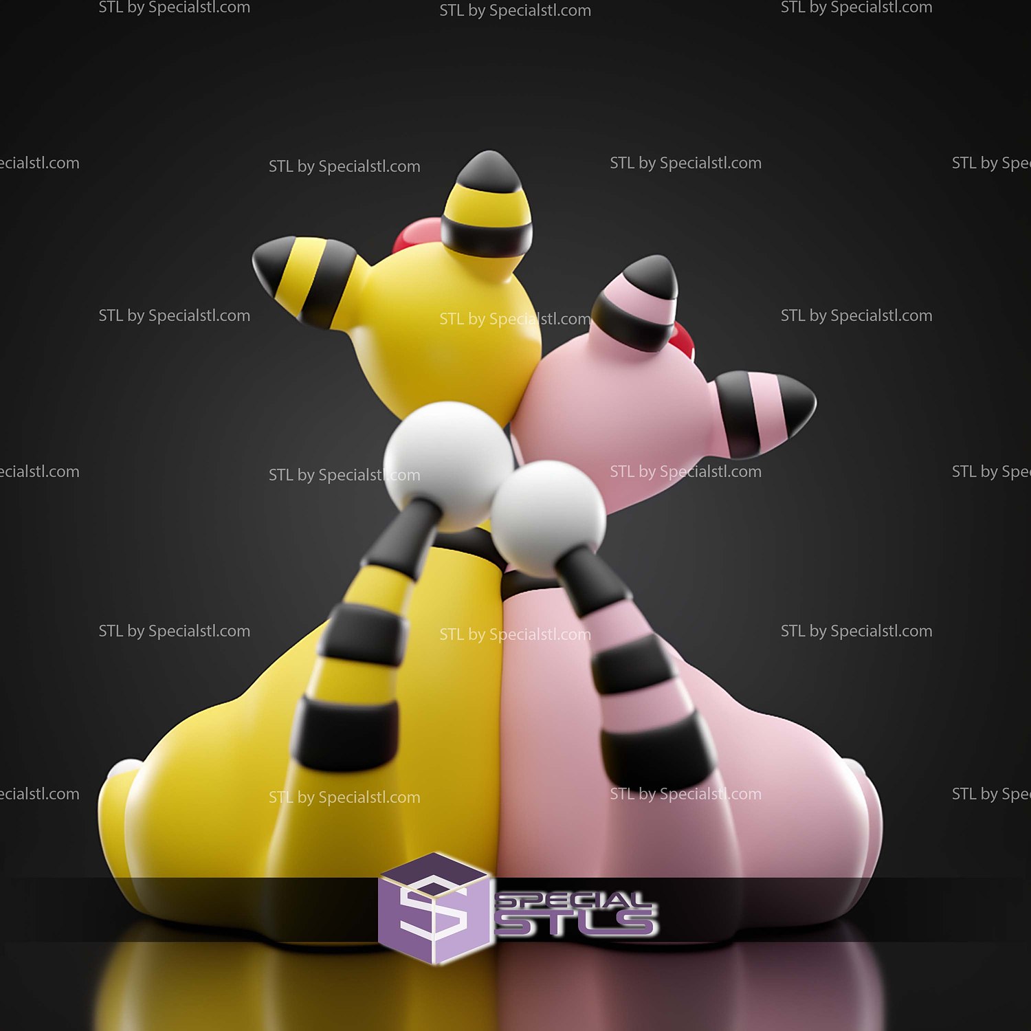 Basic Pokemon Collection Ampharos Pair 3D STL Model — view 4
