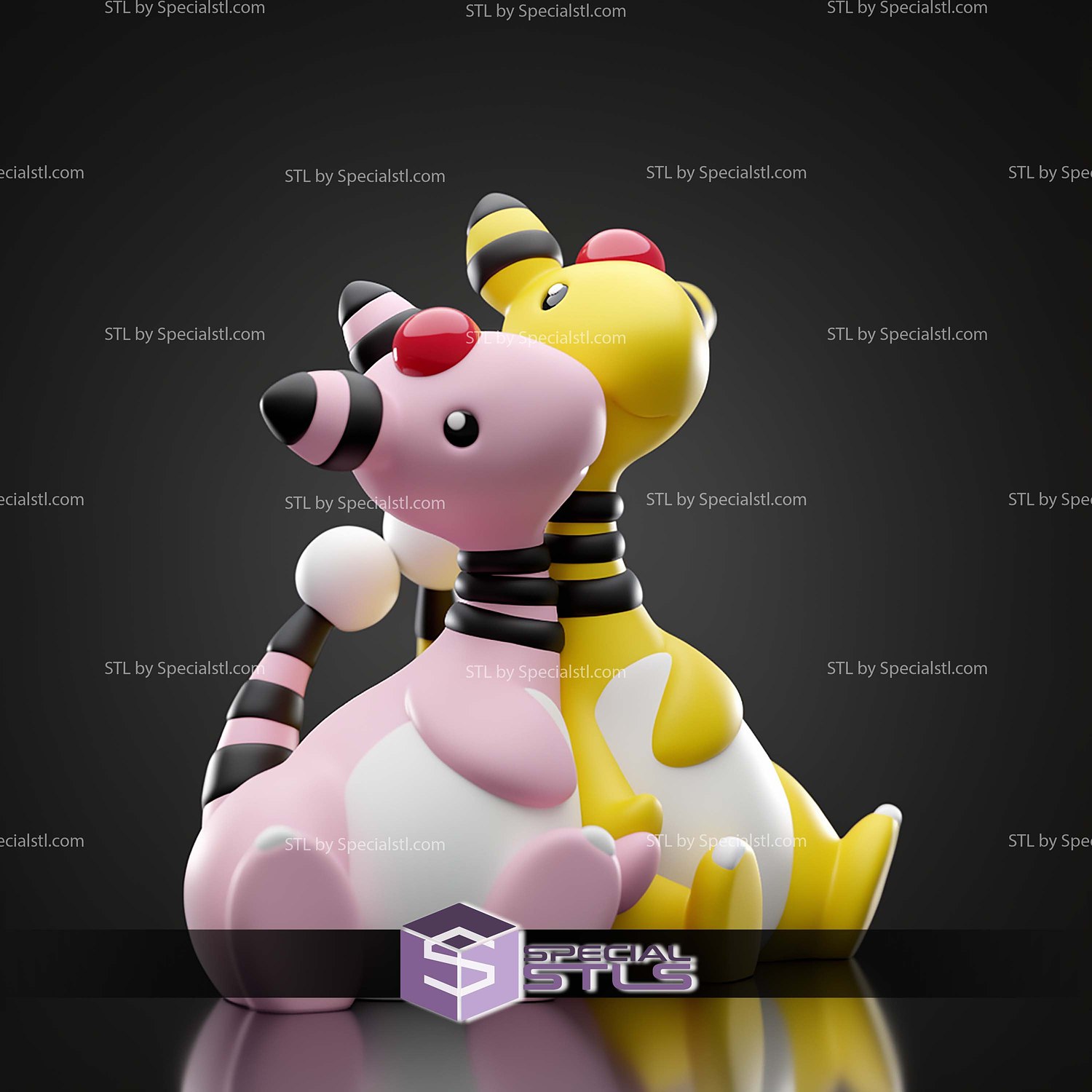 Basic Pokemon Collection Ampharos Pair 3D STL Model — view 5