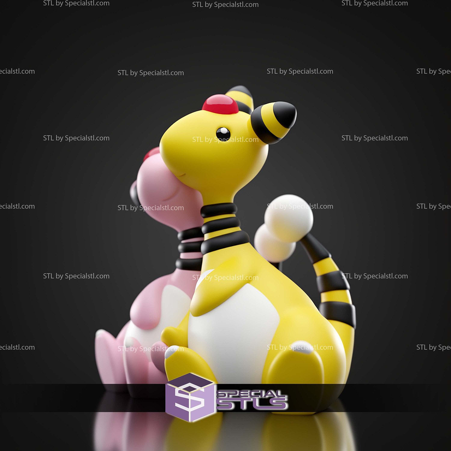 Basic Pokemon Collection Ampharos Pair 3D STL Model — view 6