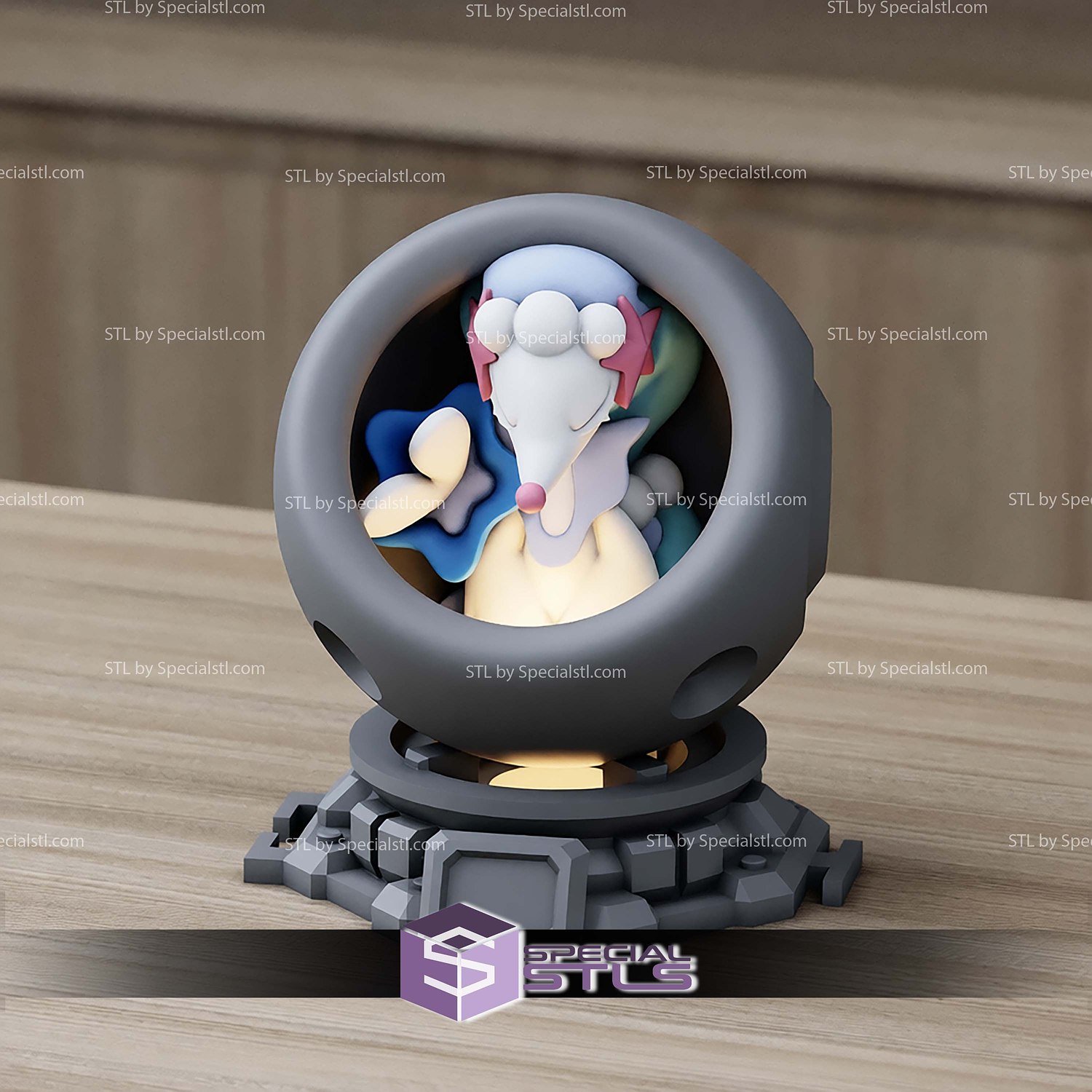 Super Basic Pokemon STL Primarina Healing Machine 3D Model — view 2