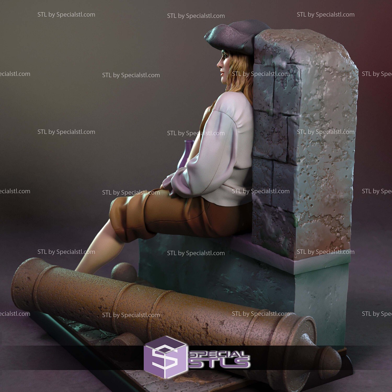 Elizabeth Swann Pirates Caribbean Sculptures 3D Printing STL Model — view 5