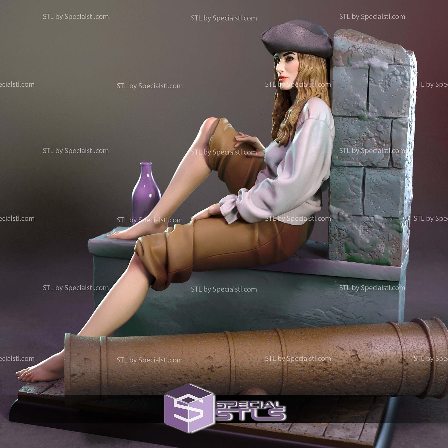 Elizabeth Swann Pirates Caribbean Sculptures 3D Printing STL Model — view 6