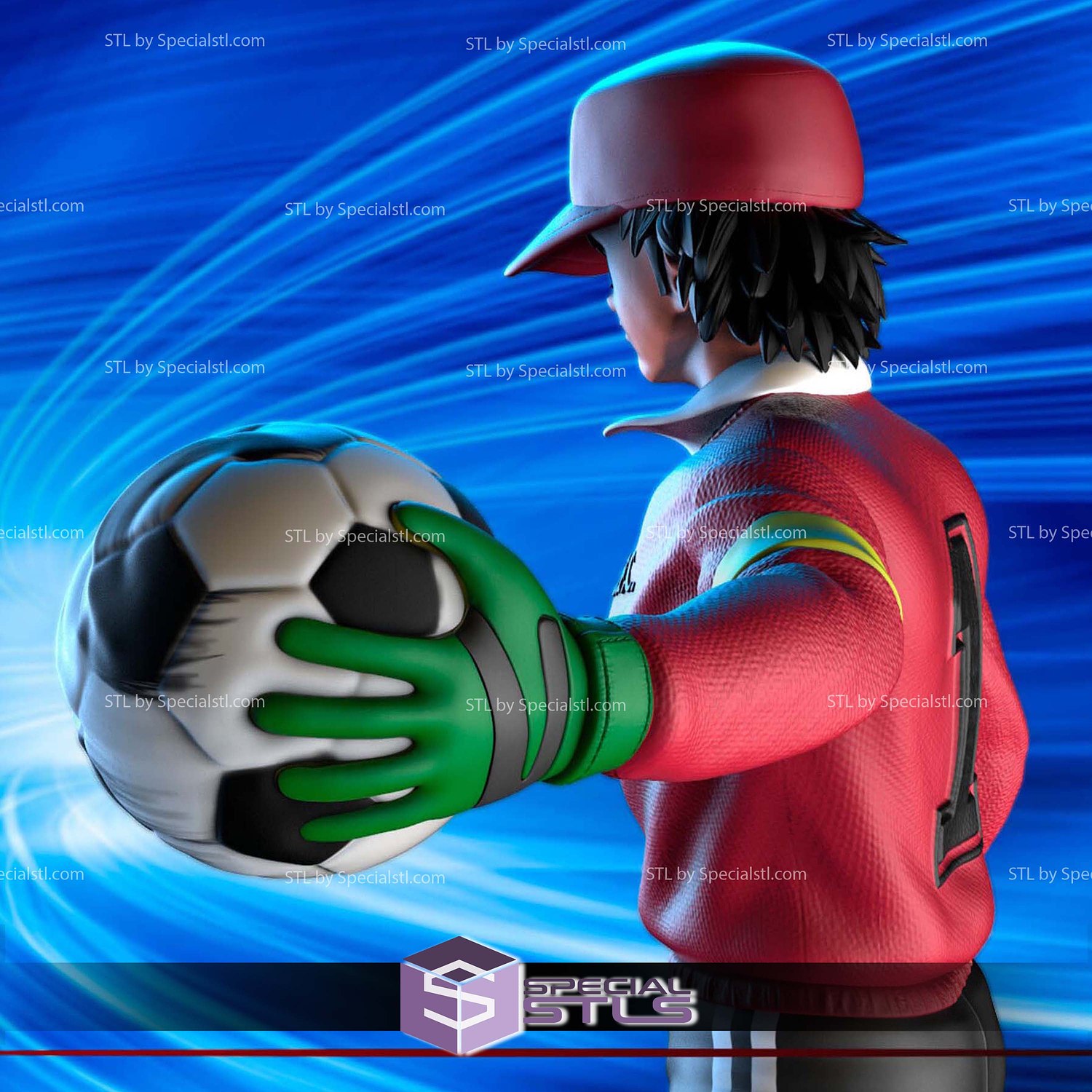 Genzo Wakabayashi Basic Pose Digital STL Files 3D Model — view 2