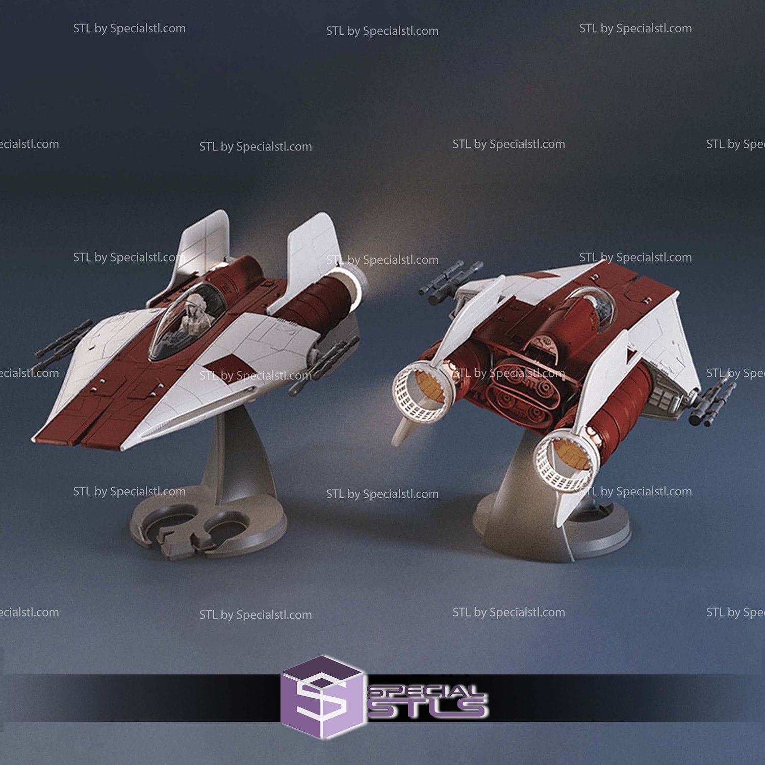 RZ-1 A-Wing Starwars STL Printer Files 3D Model — view 3