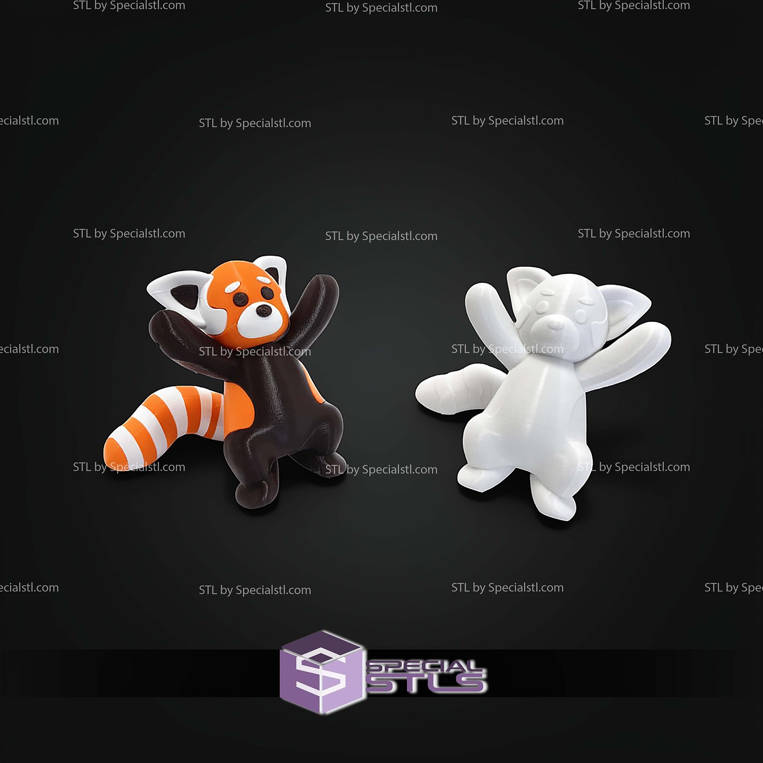 Super Basic STL Climbing Red Panda Toy 3D Model — view 2