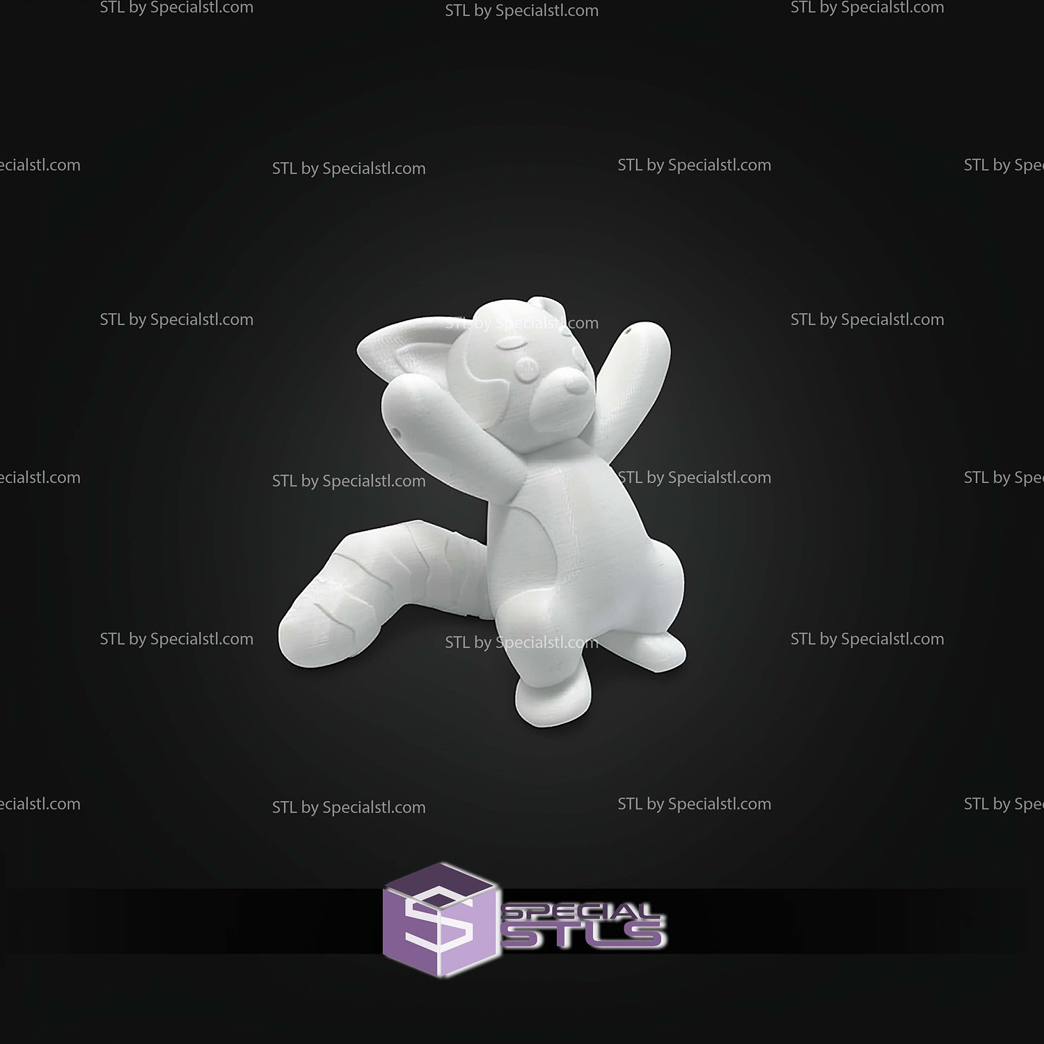 Super Basic STL Climbing Red Panda Toy 3D Model — view 4