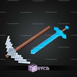 Cosplay STL Files Minecraft Movie Sword V2 3D Model