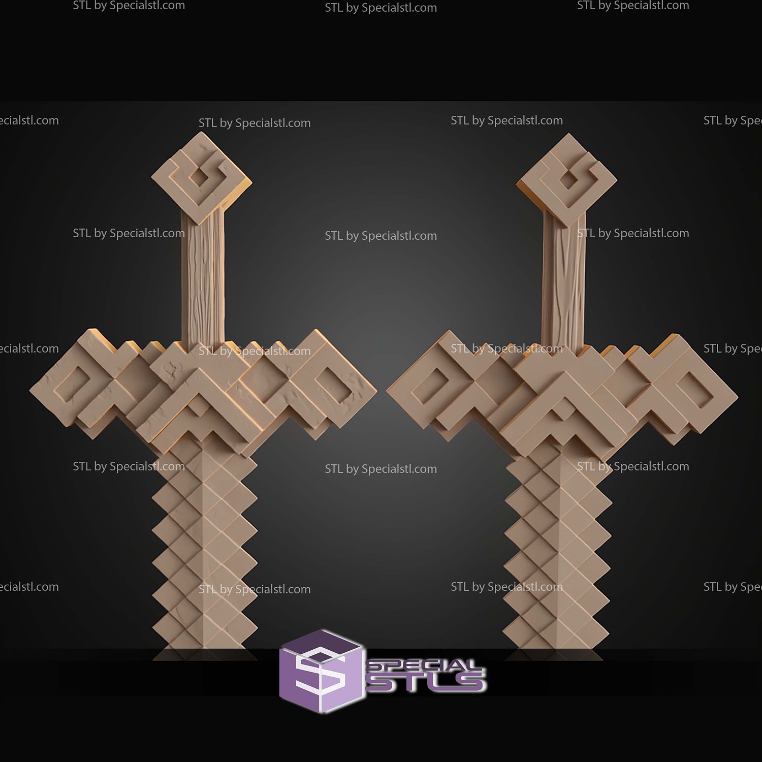 Cosplay STL Files Minecraft Movie Sword V2 3D Model — view 3