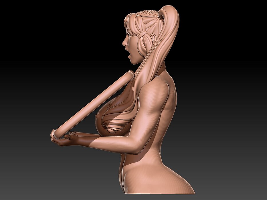 surprised woman holding cell phone 3D STL Model — view 4