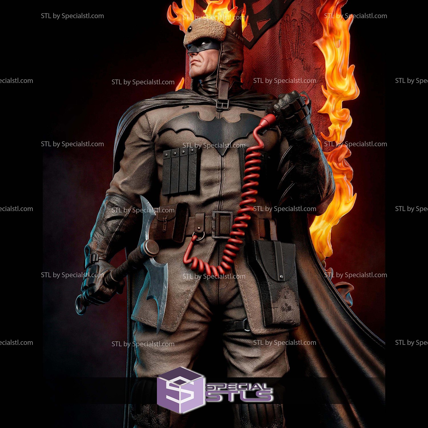 Batman Red Son 537mm STL Files 3D Model — view 2