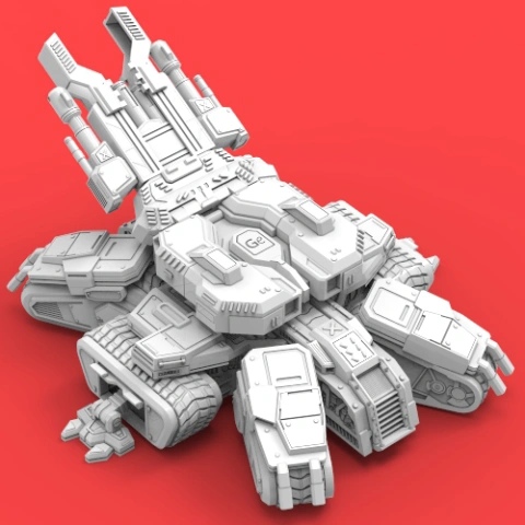 Siege Tank 3D Printing Model | Assembly + Action STL Model