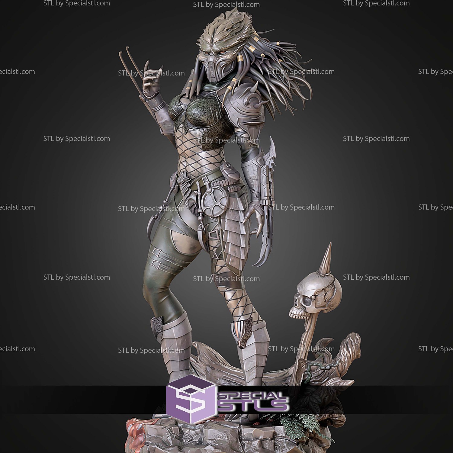 Female Predator 250mm STL Files 3D Model — view 3