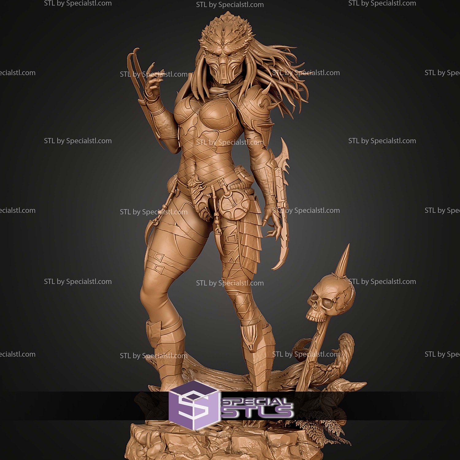 Female Predator 250mm STL Files 3D Model — view 4