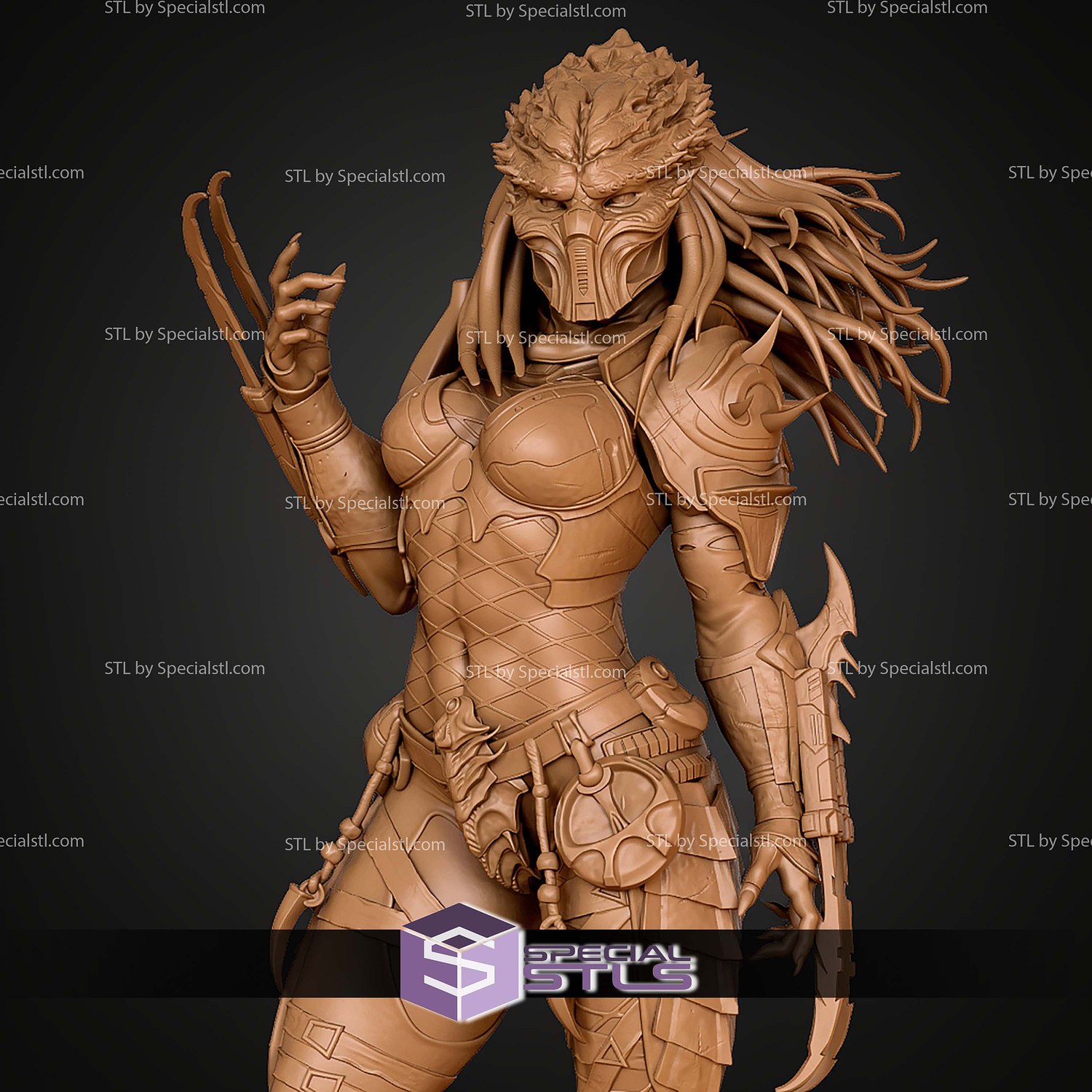 Female Predator 250mm STL Files 3D Model — view 7