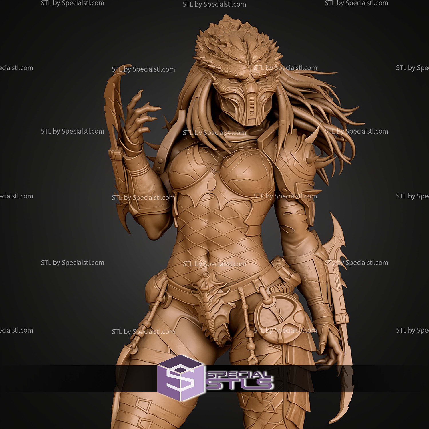 Female Predator 250mm STL Files 3D Model — view 8