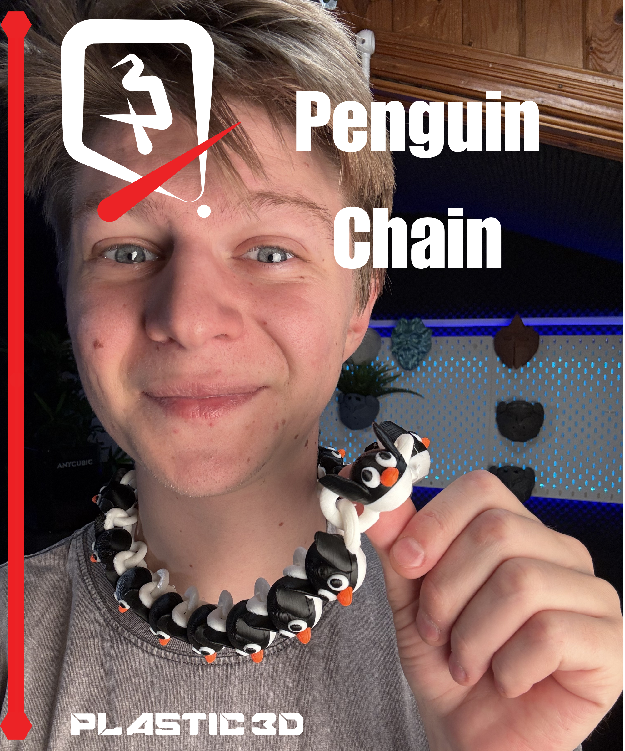 Penguin Chain 3D STL Model