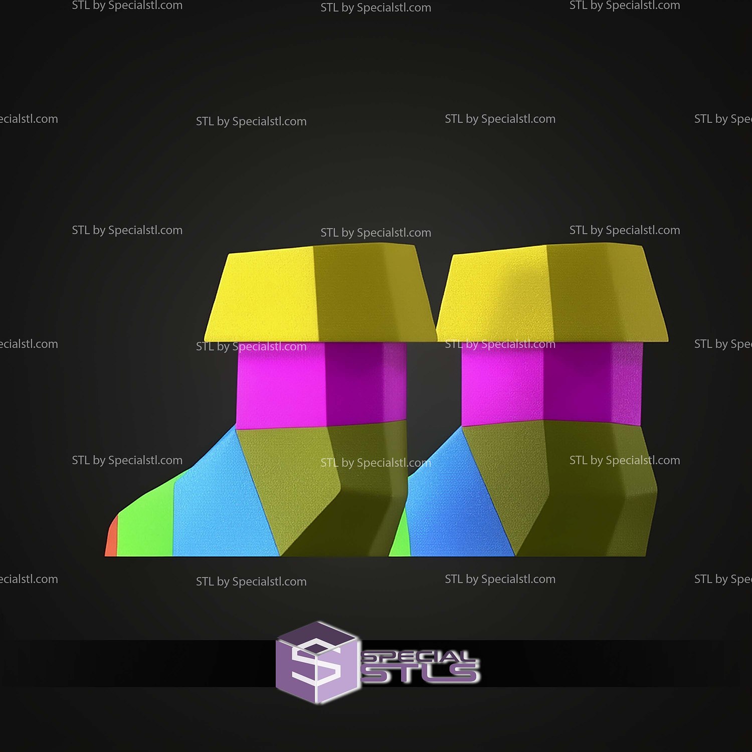 Cosplay STL Files Old School RuneScape Fancy Boots 3D Model — view 3