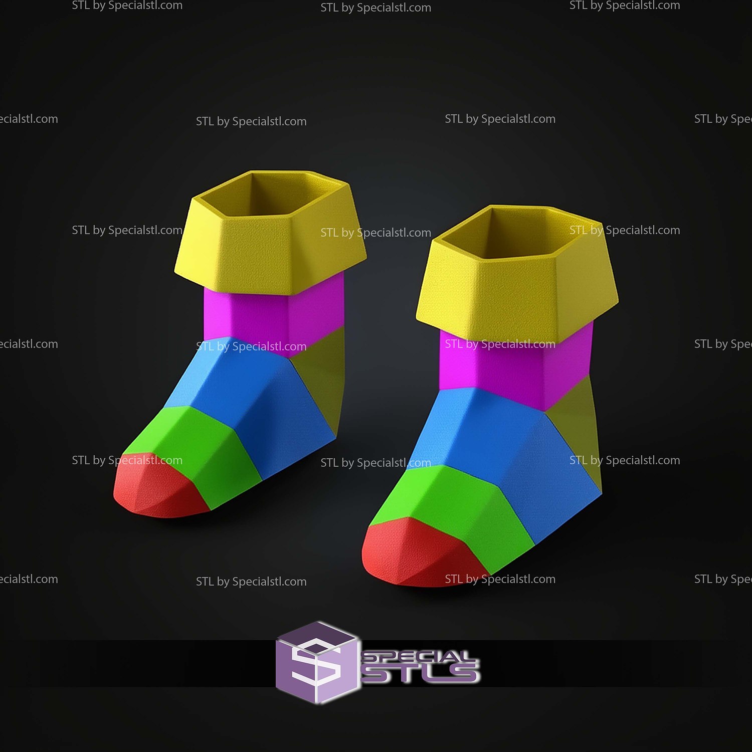 Cosplay STL Files Old School RuneScape Fancy Boots 3D Model — view 4