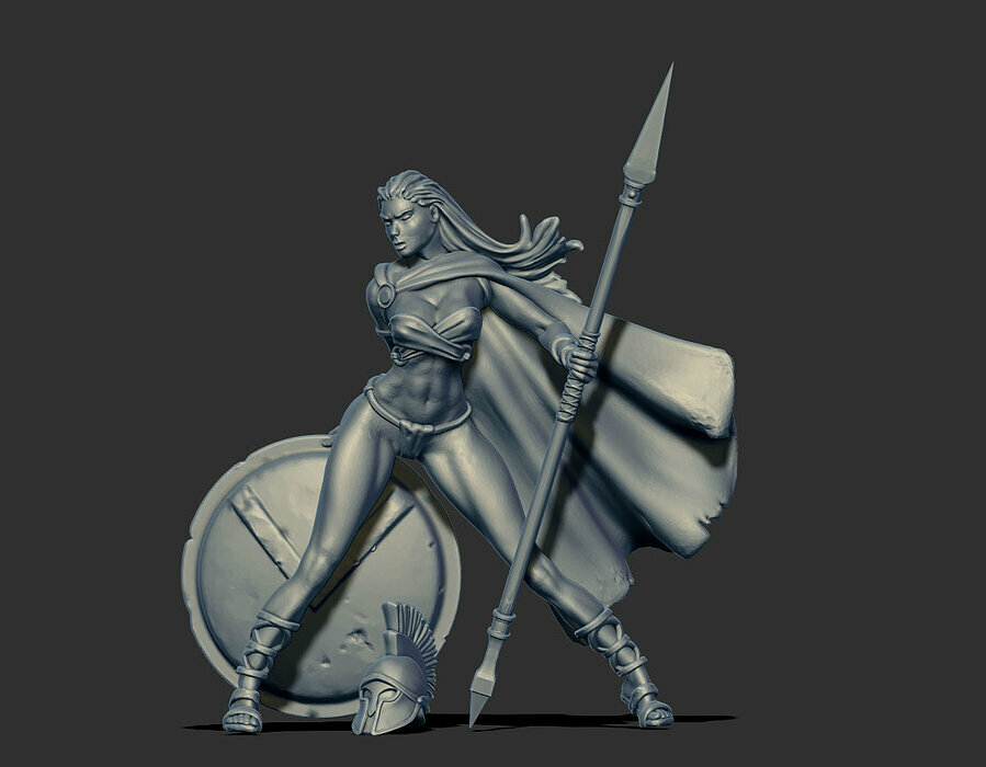 Spartan woman 35mm scale  - Leda 3D STL Model — view 2