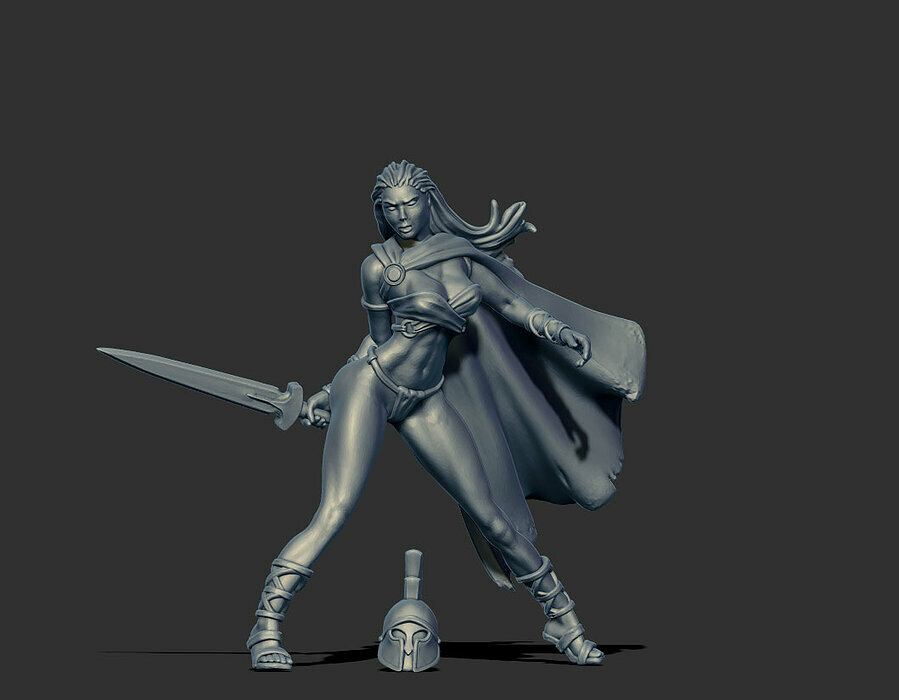 Spartan woman 35mm scale  - Leda 3D STL Model — view 3