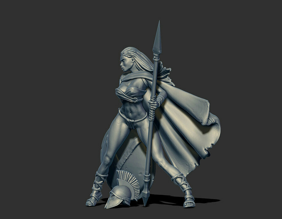 Spartan woman 35mm scale  - Leda 3D STL Model — view 4