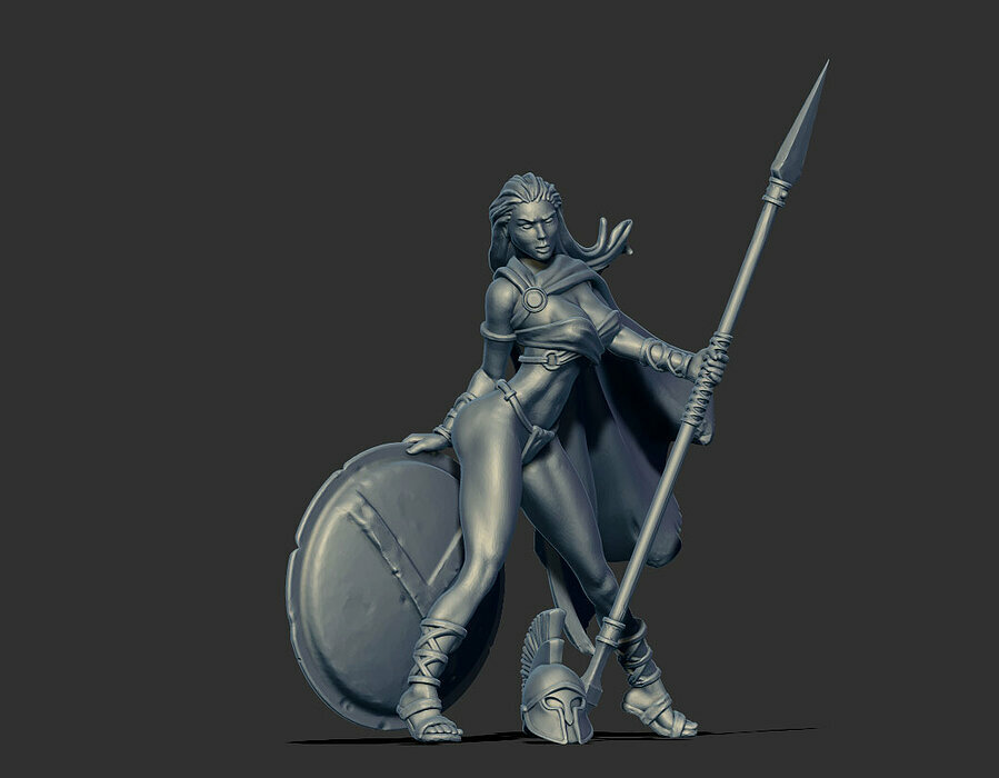 Spartan woman 35mm scale  - Leda 3D STL Model — view 6
