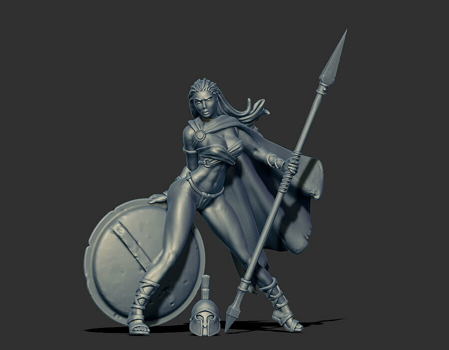 Spartan woman 35mm scale  - Leda 3D STL Model — view 7