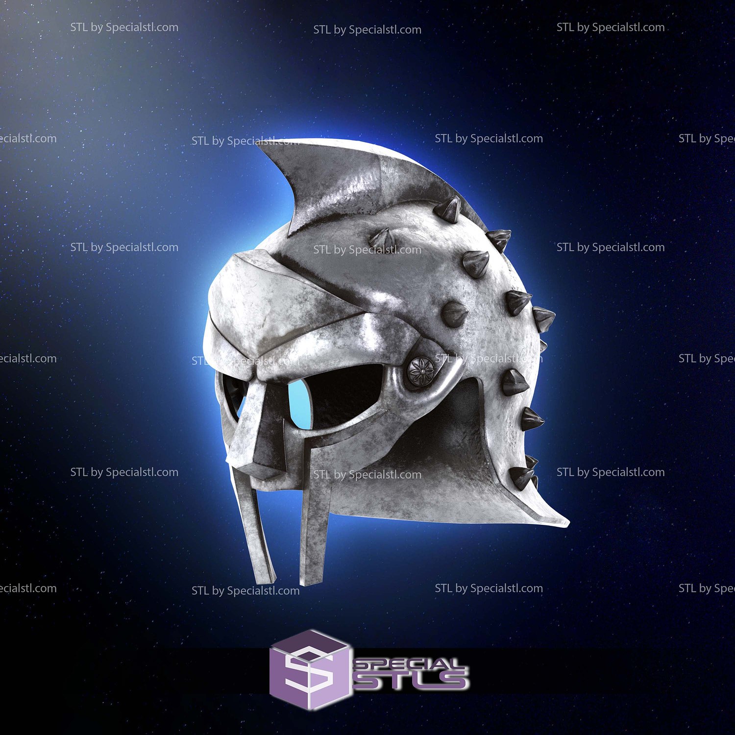 Cosplay STL Files Gladiator Maximus Helmet V2 3D Model — view 6