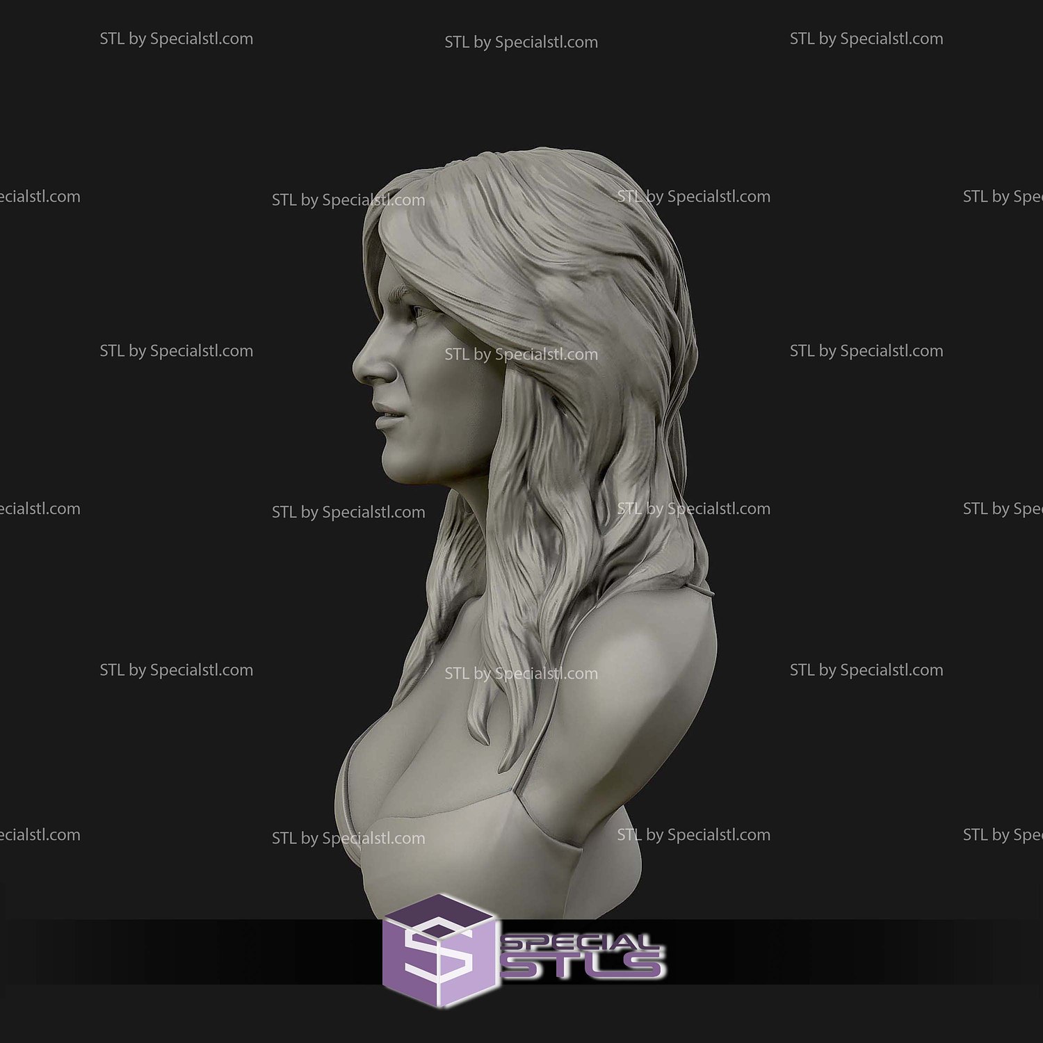 Melania Trump Bust Digital STL Files 3D Model — view 2
