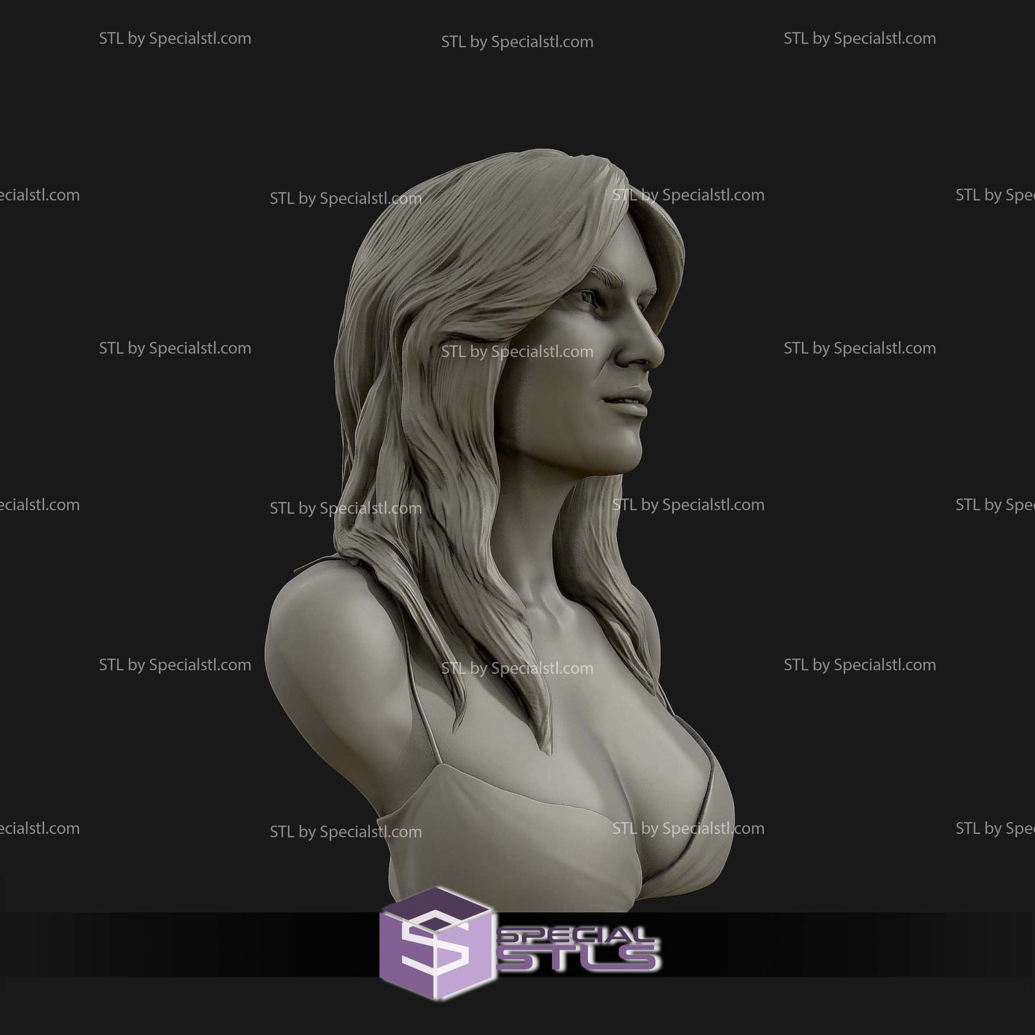 Melania Trump Bust Digital STL Files 3D Model — view 3
