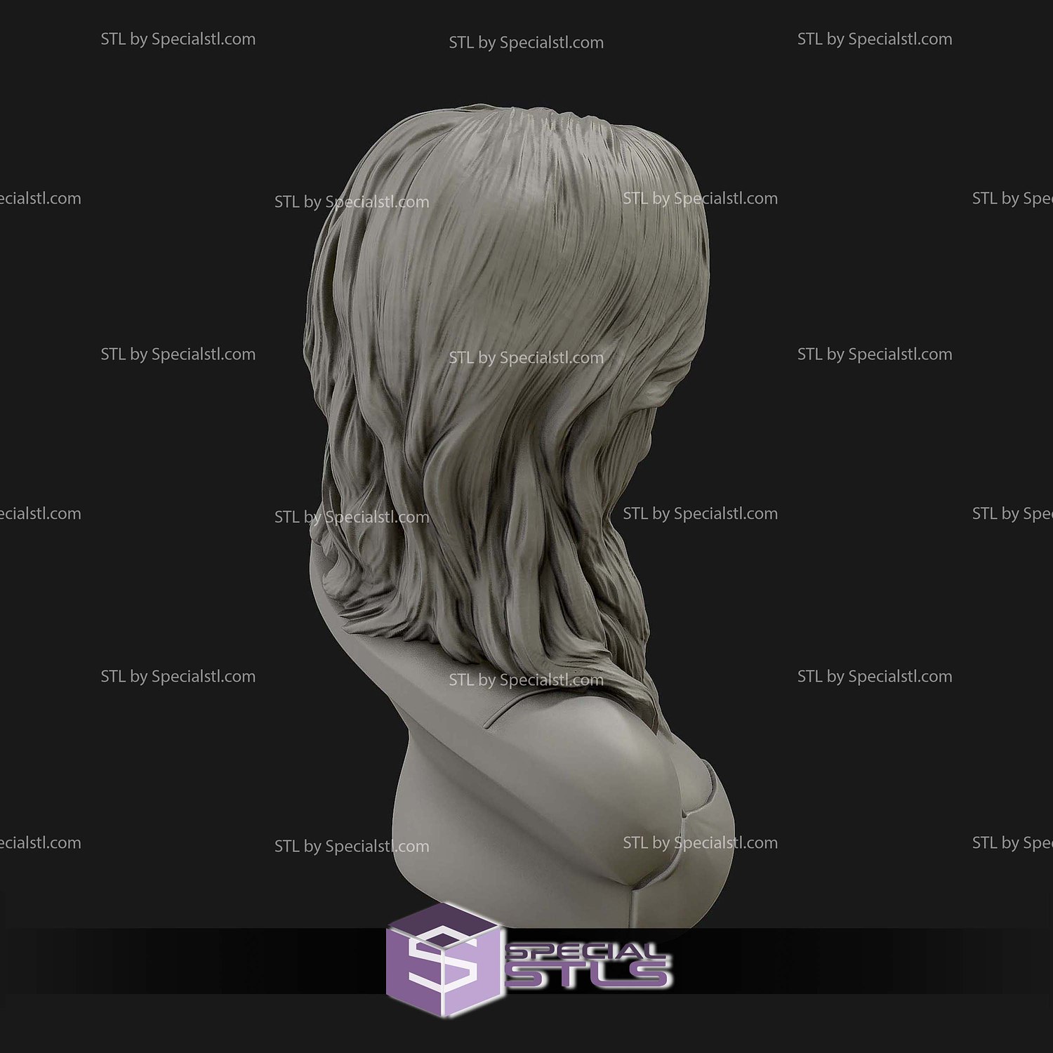 Melania Trump Bust Digital STL Files 3D Model — view 4