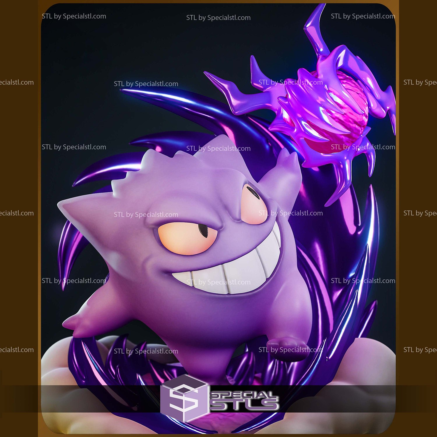 Chibi Gengar Pokemon 3D Printer Files STL Model — view 4