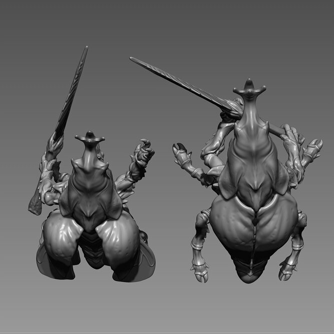 Beetle Guard- 3D printable Character - 2 Poses FBX Model — view 2