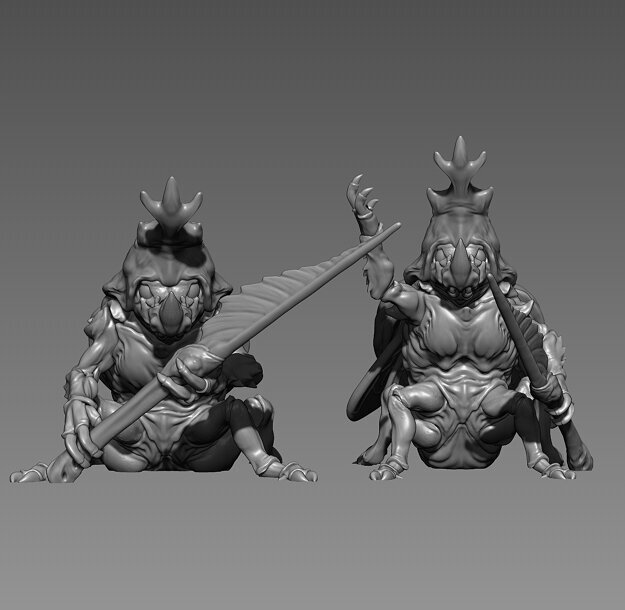 Beetle Guard- 3D printable Character - 2 Poses FBX Model — view 4