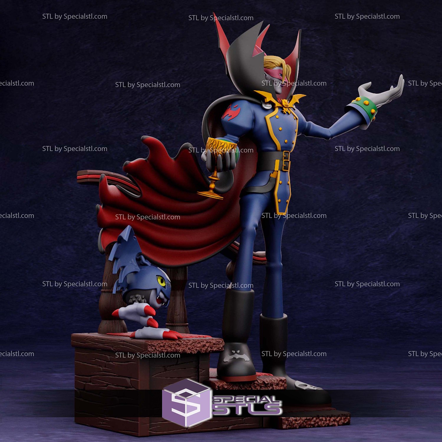 Myotismon Digimon 3D Print Files STL Model — view 4
