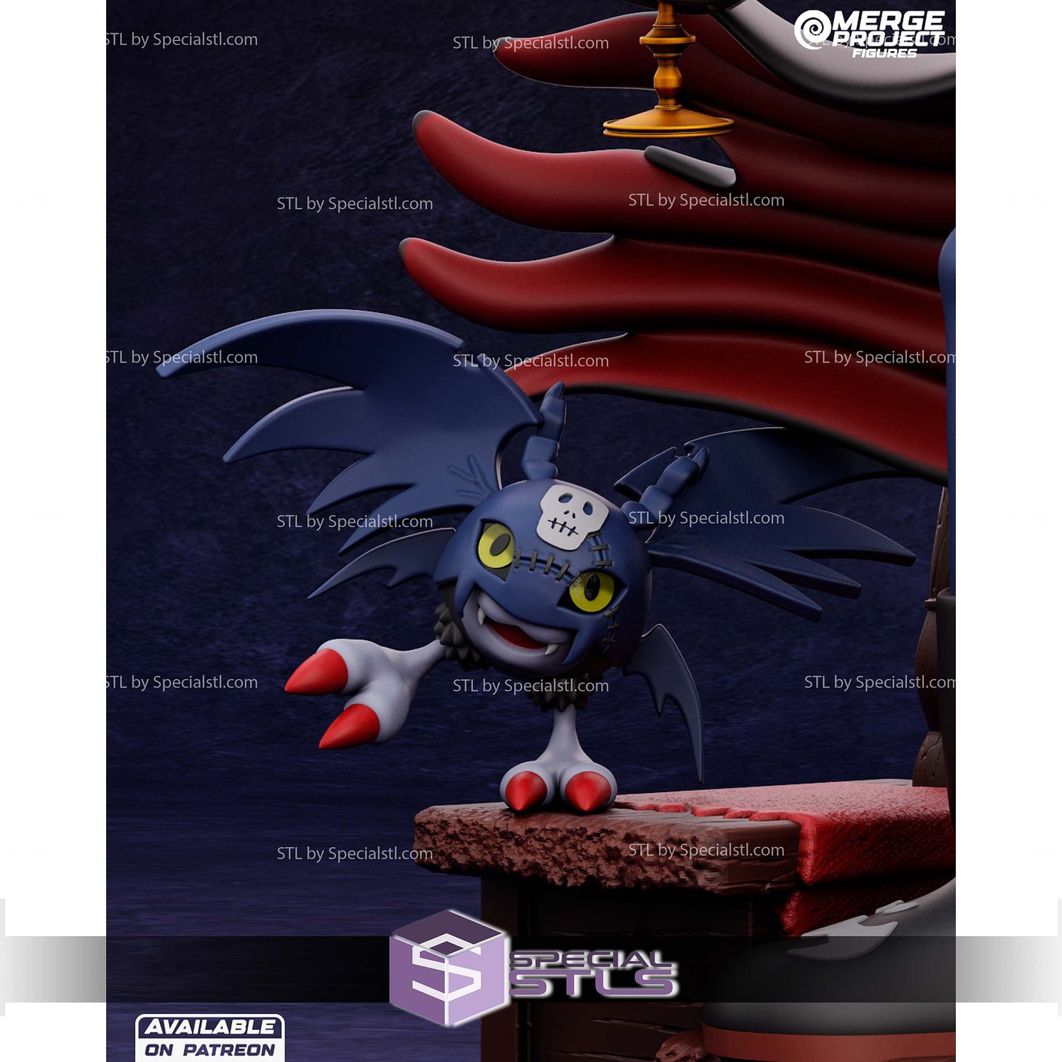 Myotismon Digimon 3D Print Files STL Model — view 5