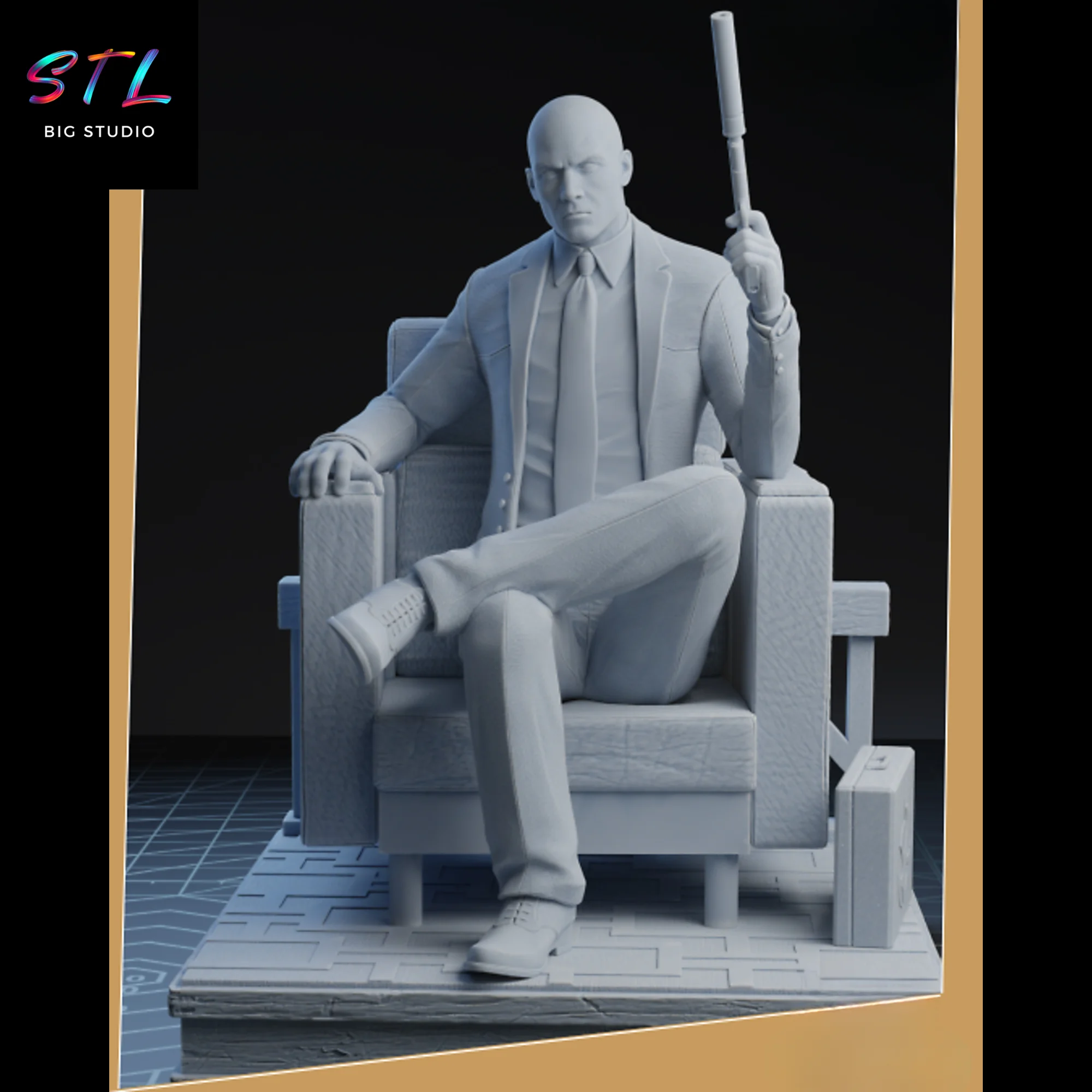 Agent 47 STL | Hitman | 3D Printable Figure Model — view 2
