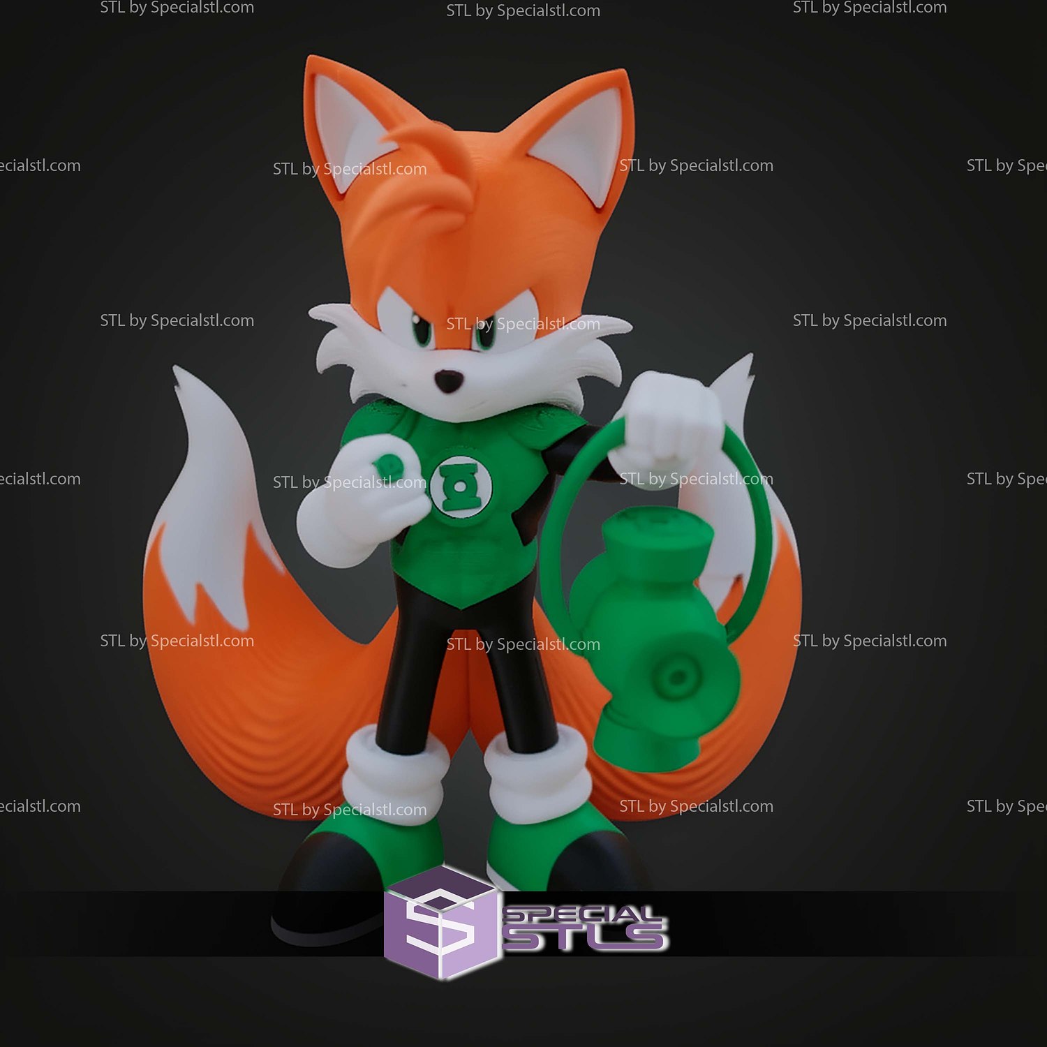 Miles Tails Prower Green Lantern No AMS 3D STL Model — view 2