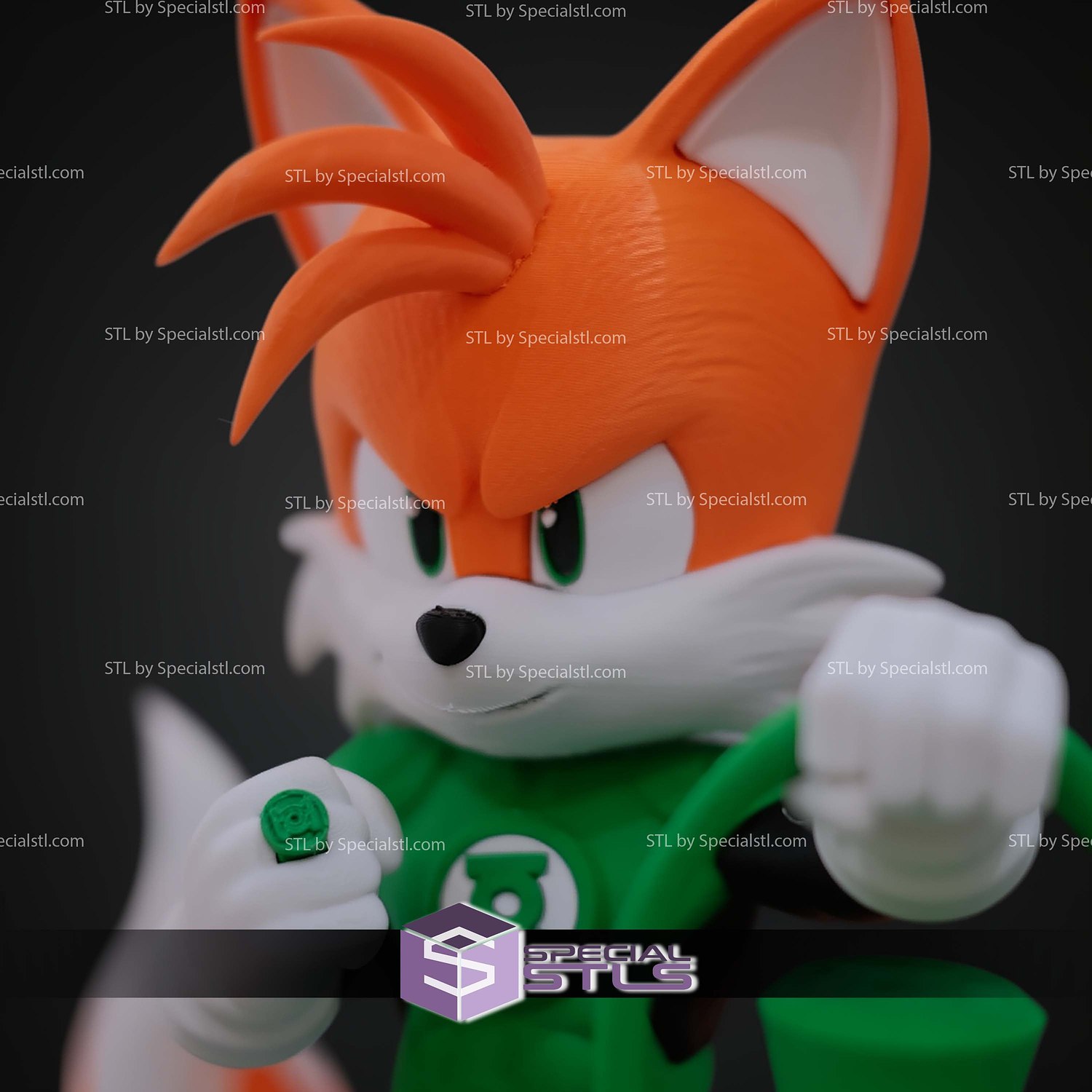 Miles Tails Prower Green Lantern No AMS 3D STL Model — view 3