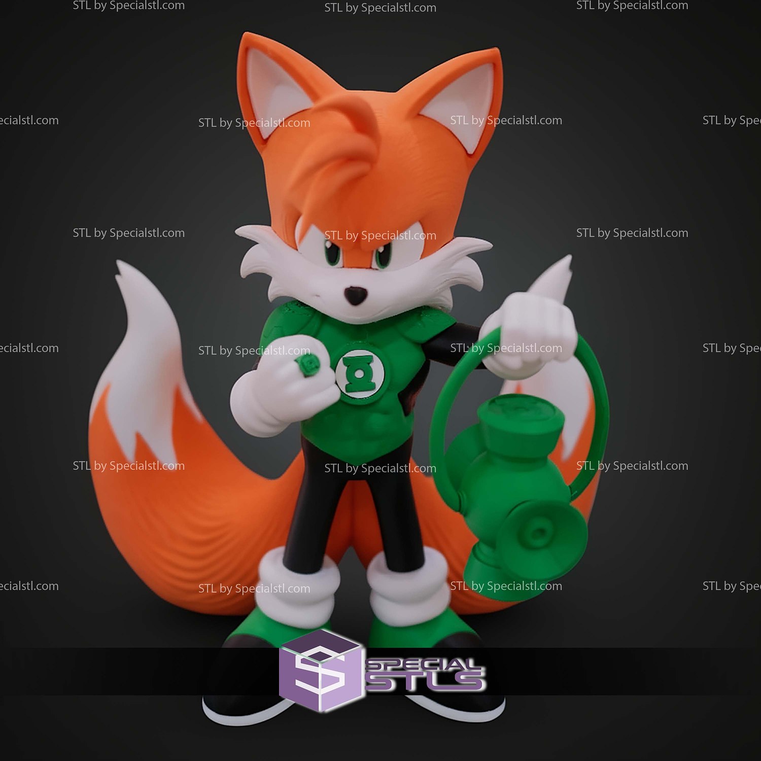 Miles Tails Prower Green Lantern No AMS 3D STL Model — view 4