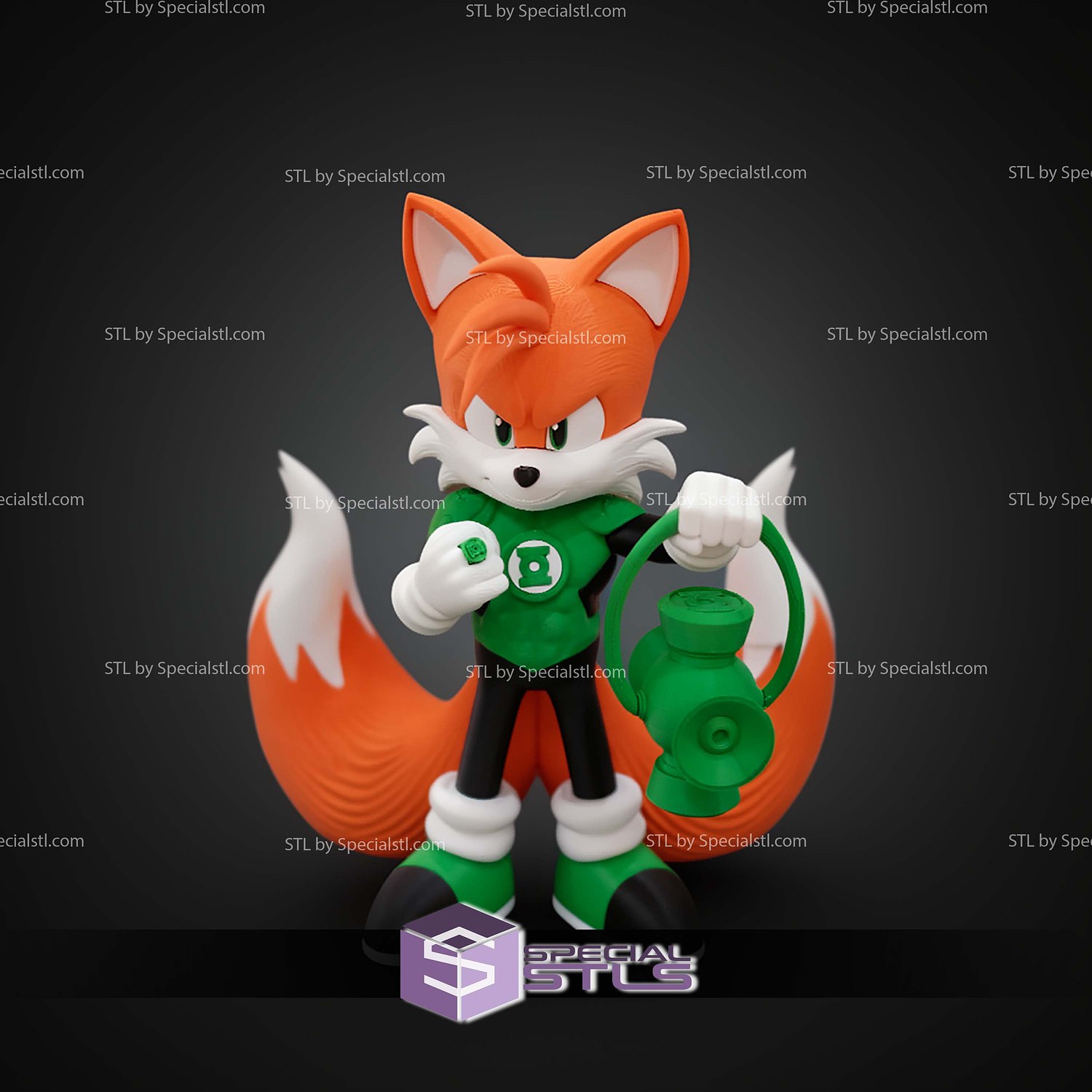 Miles Tails Prower Green Lantern No AMS 3D STL Model — view 6