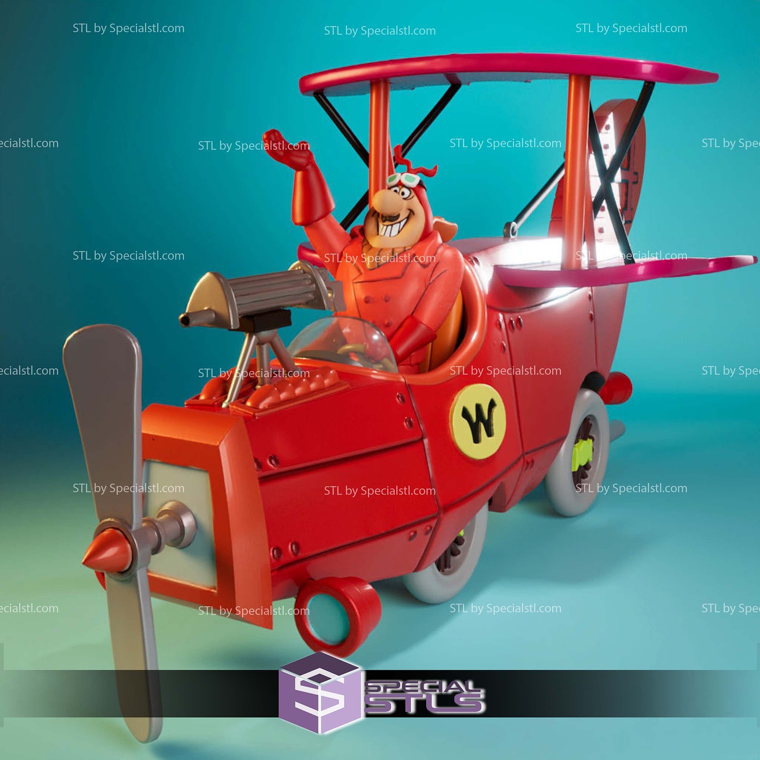 Red Max Crimson Haybaler Wacky Races Sculptures 3D Printing STL Model — view 4